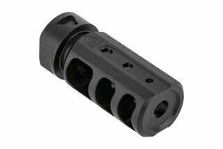 Fortis Rapid Engagement Device mod 2 with nitride finish is an effective 3-port 5.56 NATO muzzle brake for 1/2x28 threaded barrels.